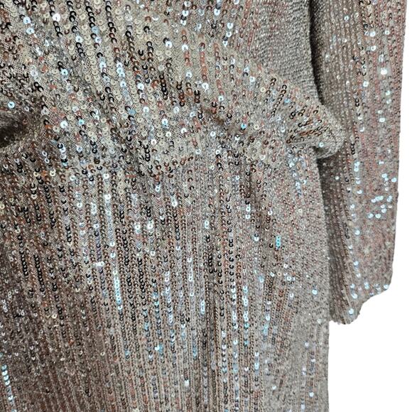 ⚡️SALE! Mestiza NY Silver Sequin Open Back Mini Dress - Picture 9 of 15